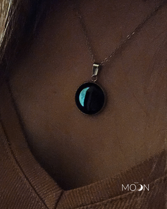 Luna Creciente - Cadena acero quirúrgico o plata 925