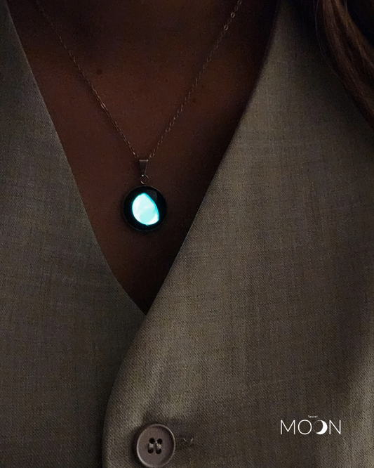 Luna Gibosa Creciente - Cadena de acero quirúrgico