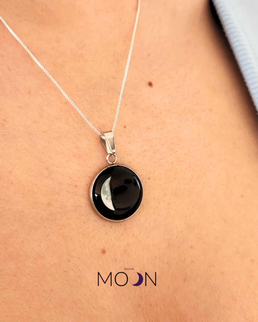 Luna Creciente - Cadena acero quirúrgico o plata 925