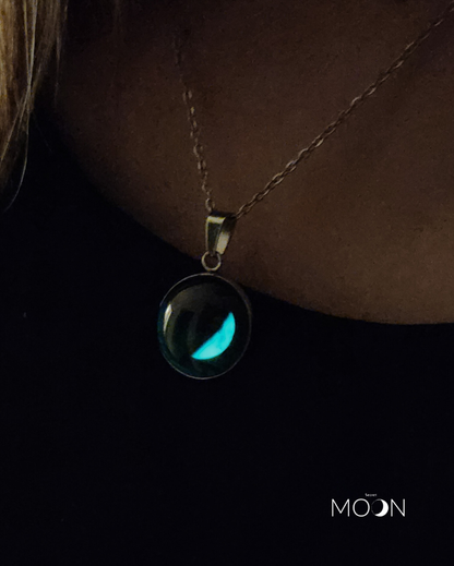 Luna Menguante + Cadena de acero quirúrgico o plata 925