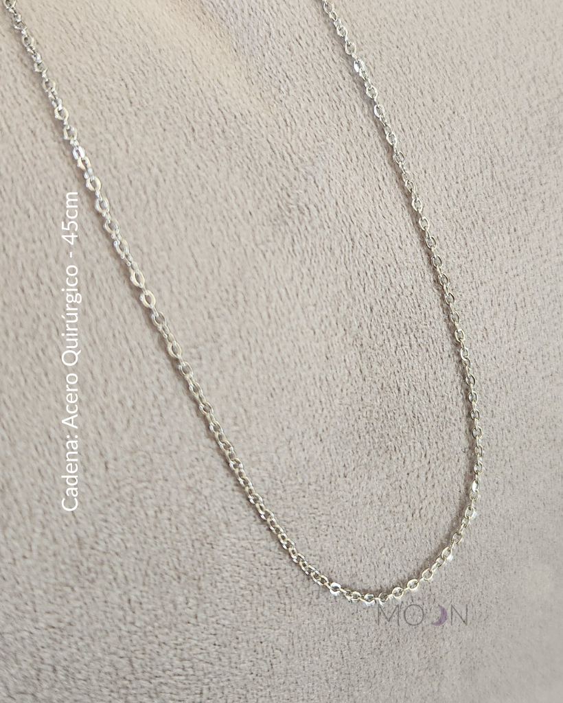 Luna Menguante + Cadena de acero quirúrgico o plata 925