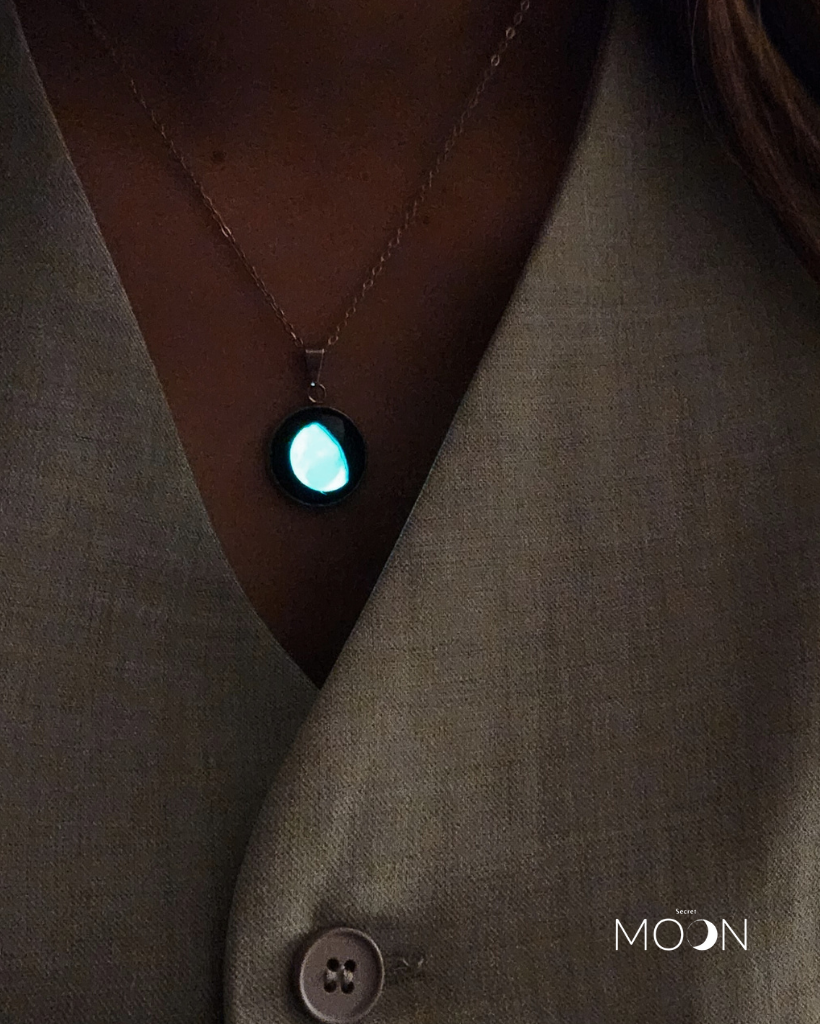 Luna Gibosa Creciente  - Cadena de acero quirúrgico