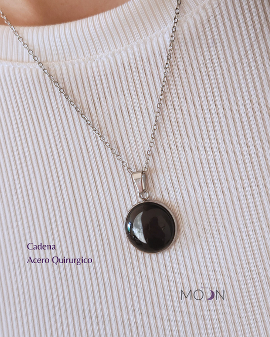Luna Creciente - Cadena acero quirúrgico o plata 925