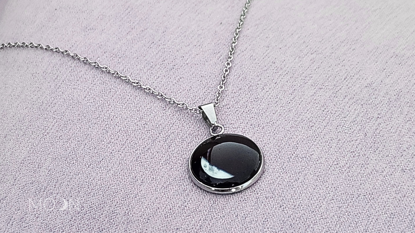 Luna Creciente - Cadena acero quirúrgico o plata 925