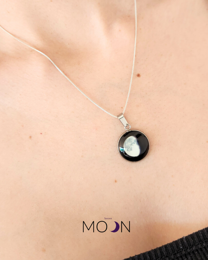 Luna Gibosa Creciente  - Cadena de acero quirúrgico