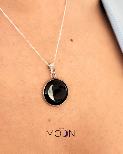 Luna Creciente - Cadena acero quirúrgico o plata 925
