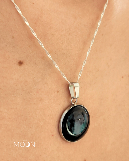 Luna Nueva Creciente - Cadena Acero Quirúrgico o plata 925