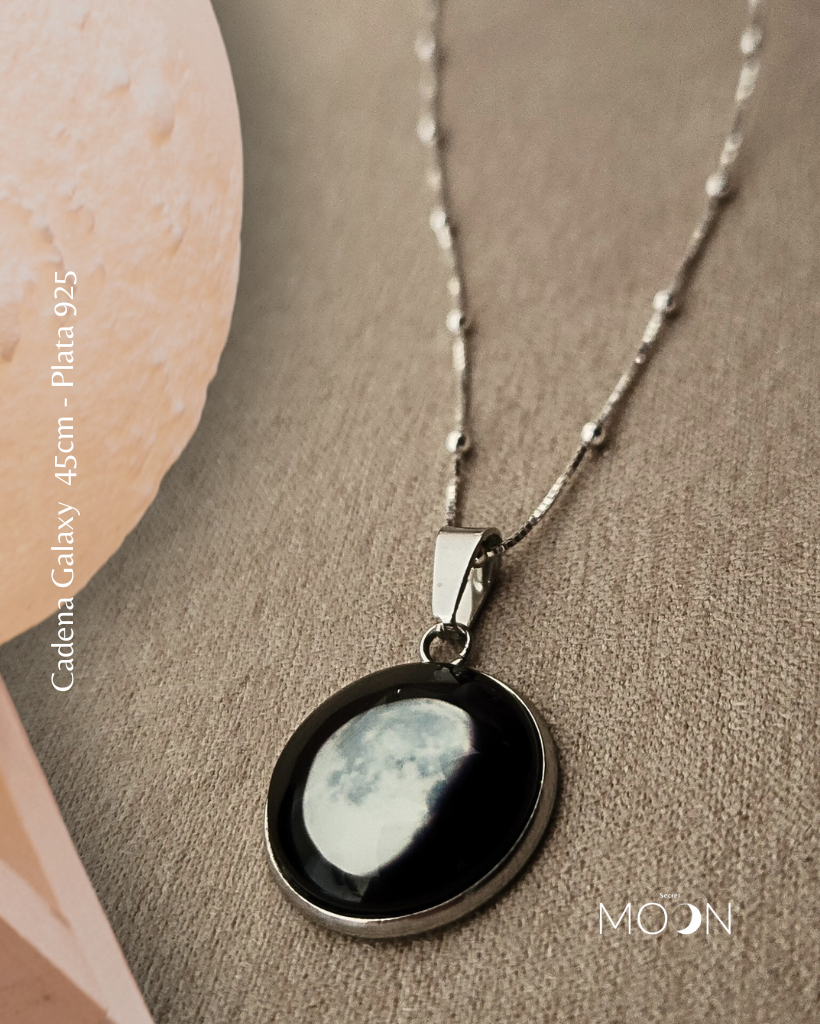 Luna Gibosa Creciente  - Cadena de acero quirúrgico