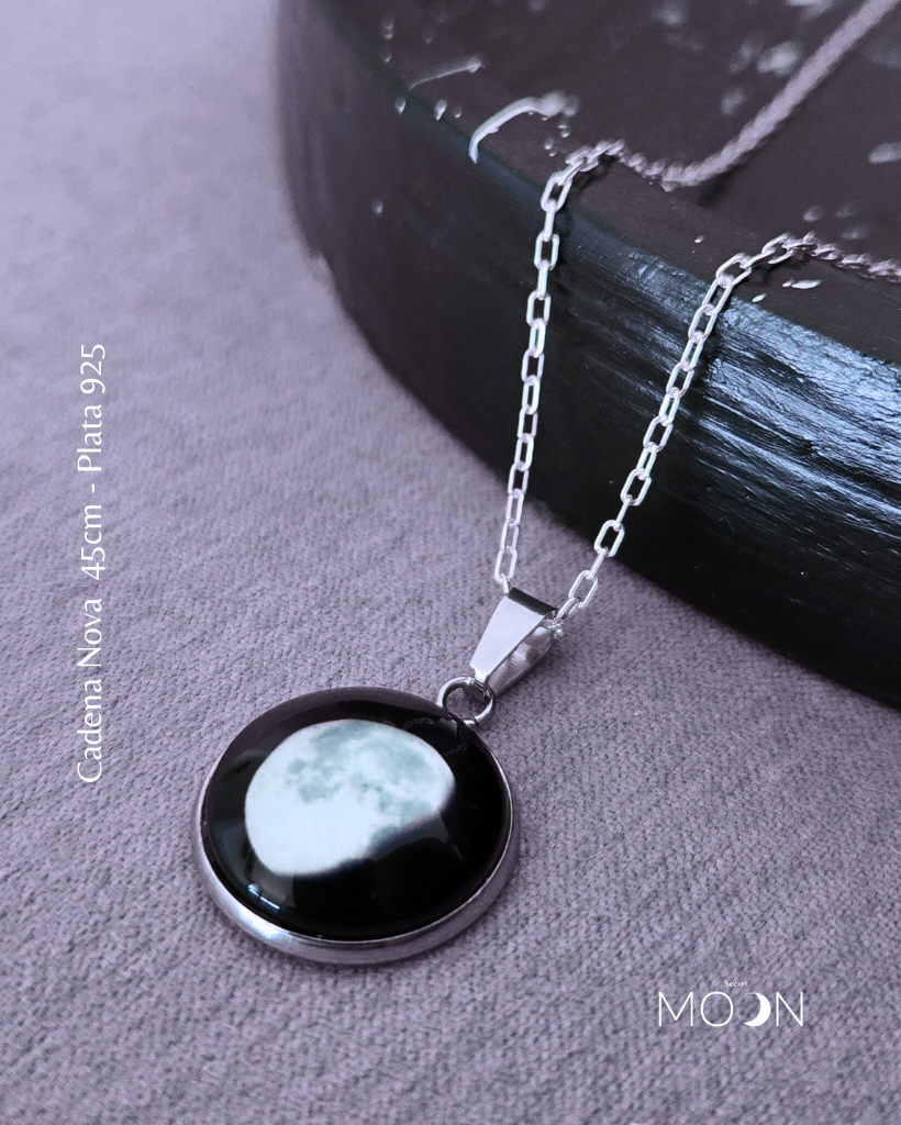 Luna Gibosa Creciente  - Cadena de acero quirúrgico