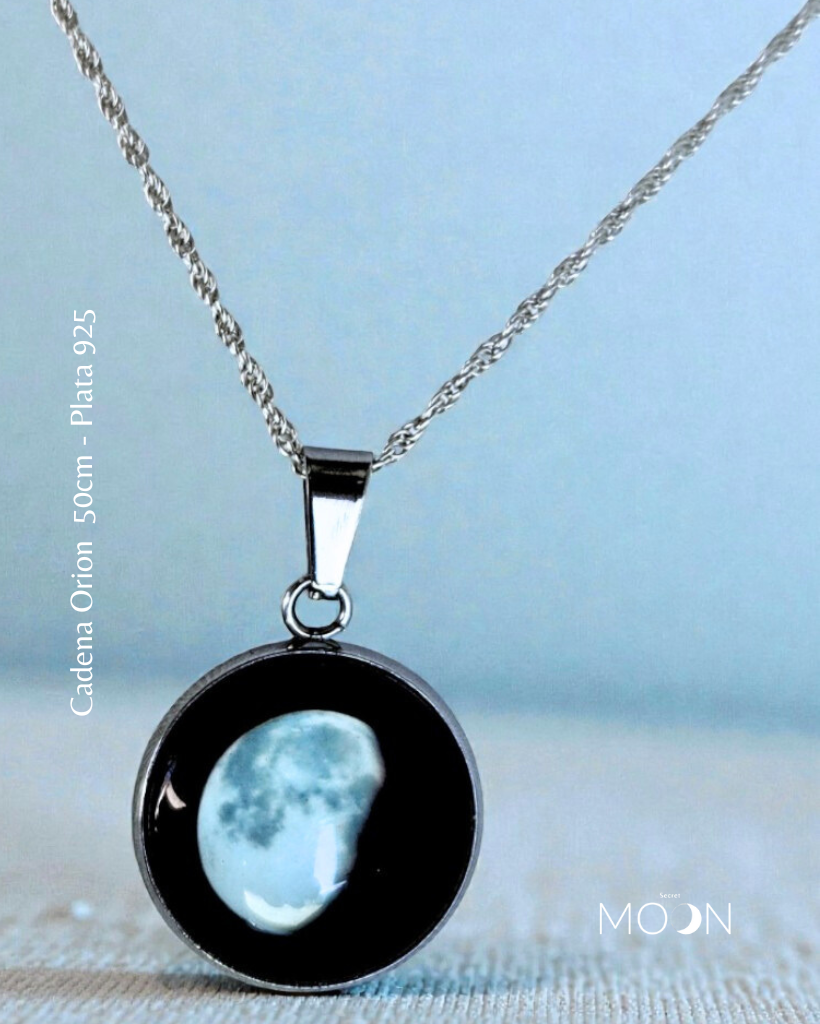Luna Gibosa Creciente  - Cadena de acero quirúrgico