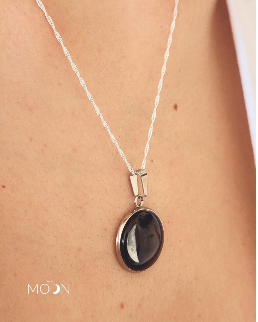 Luna Creciente - Cadena acero quirúrgico o plata 925